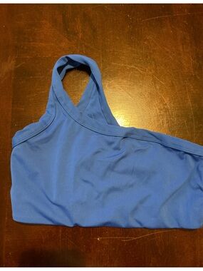all in motion Blue asymmetrical sports bra